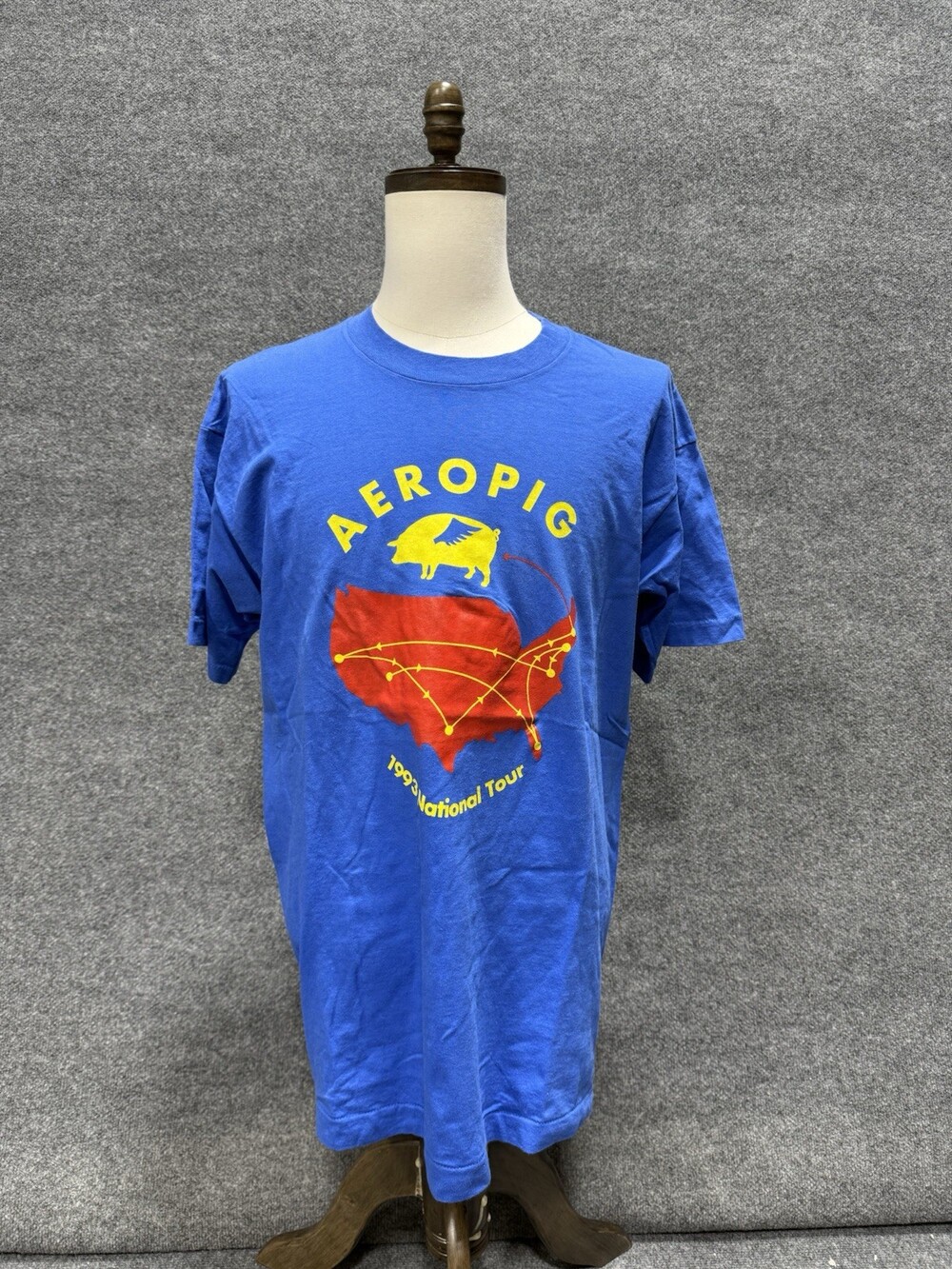 Vintage 1993 Aeropig National Tour T Shirt XL Fruit of the Loom USA Pig Graphic